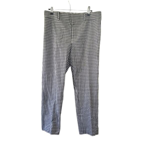 Club Monaco checker plaid pants, cropped ankle, black & white, size 6 - Picture 2 of 6
